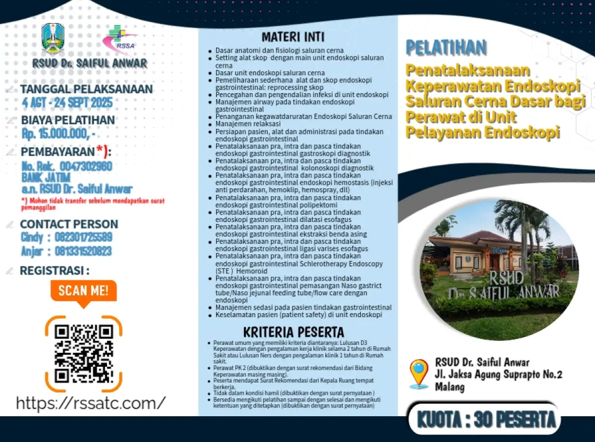 Pelatihan Penatalaksanaan Keperawatan Endoskopi Saluran Cerna Dasar bagi Perawat di Unit Pelayanan Endoskopi