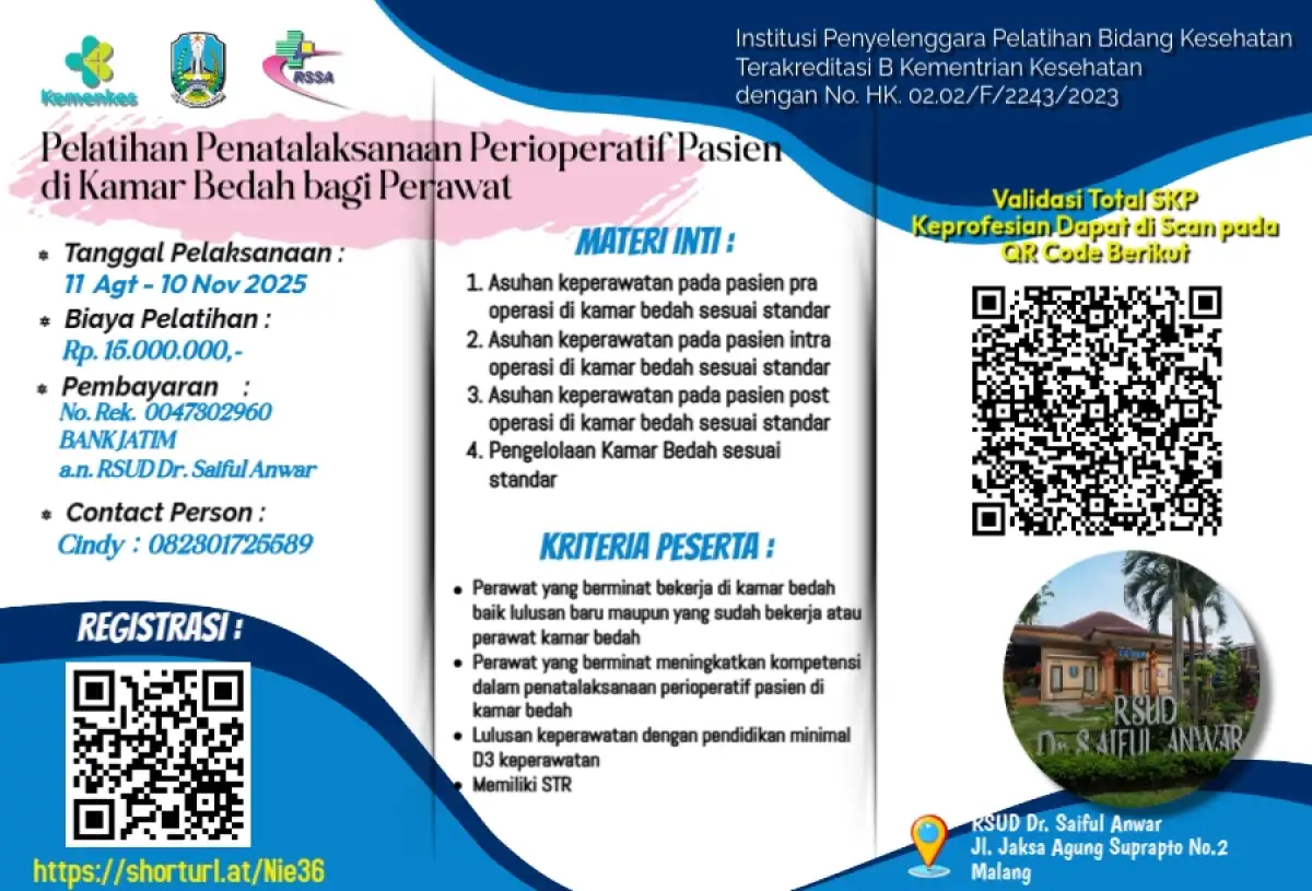 Pelatihan Penatalaksanaan Perioperatif Pasien Di Kamar Bedah bagi Perawat