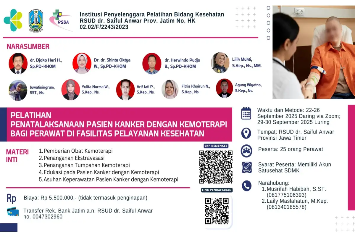 Pelatihan Penatalaksanaan Pasien Kanker dengan Kemoterapi bagi Perawat di Fasilitas Pelayanan Kesehatan