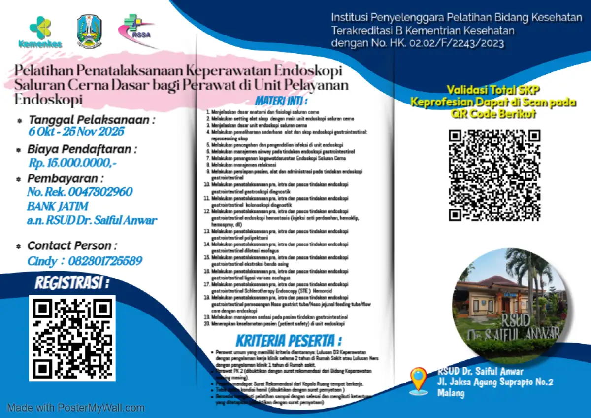 Pelatihan Penatalaksanaan Keperawatan Endoskopi Saluran Cerna Dasar bagi Perawat di Unit Pelayanan Endoskopi