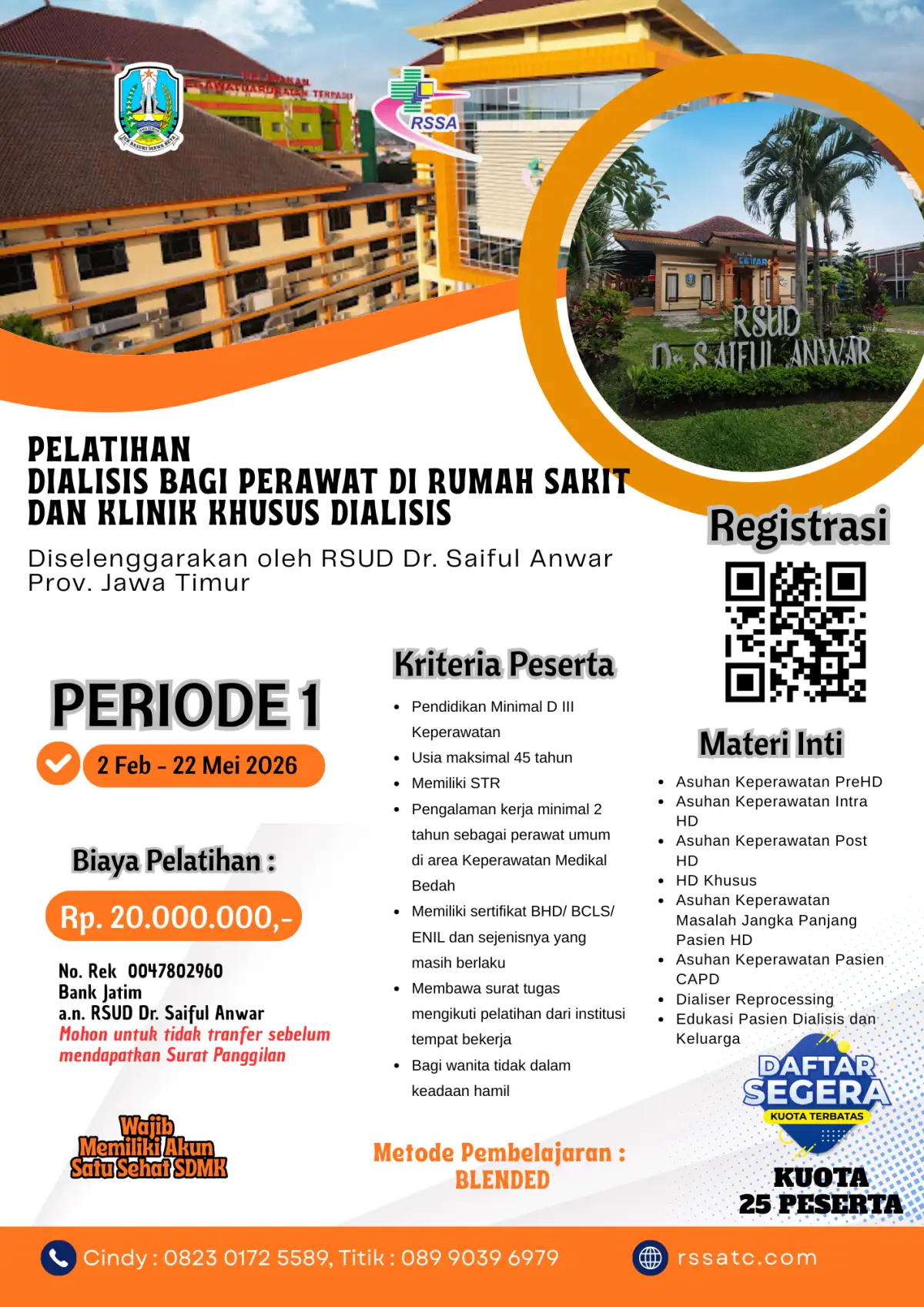 Pelatihan Dialisis Bagi Perawat di Rumah Sakit dan Klinik Khusus Dialisis, Periode 1