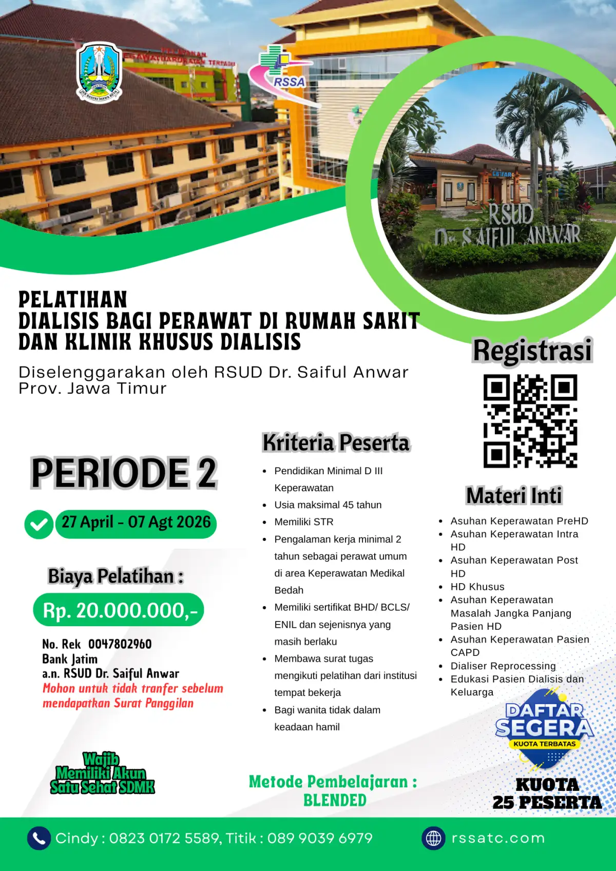 Pelatihan Dialisis Bagi Perawat di Rumah Sakit dan Klinik Khusus Dialisis, Periode 2