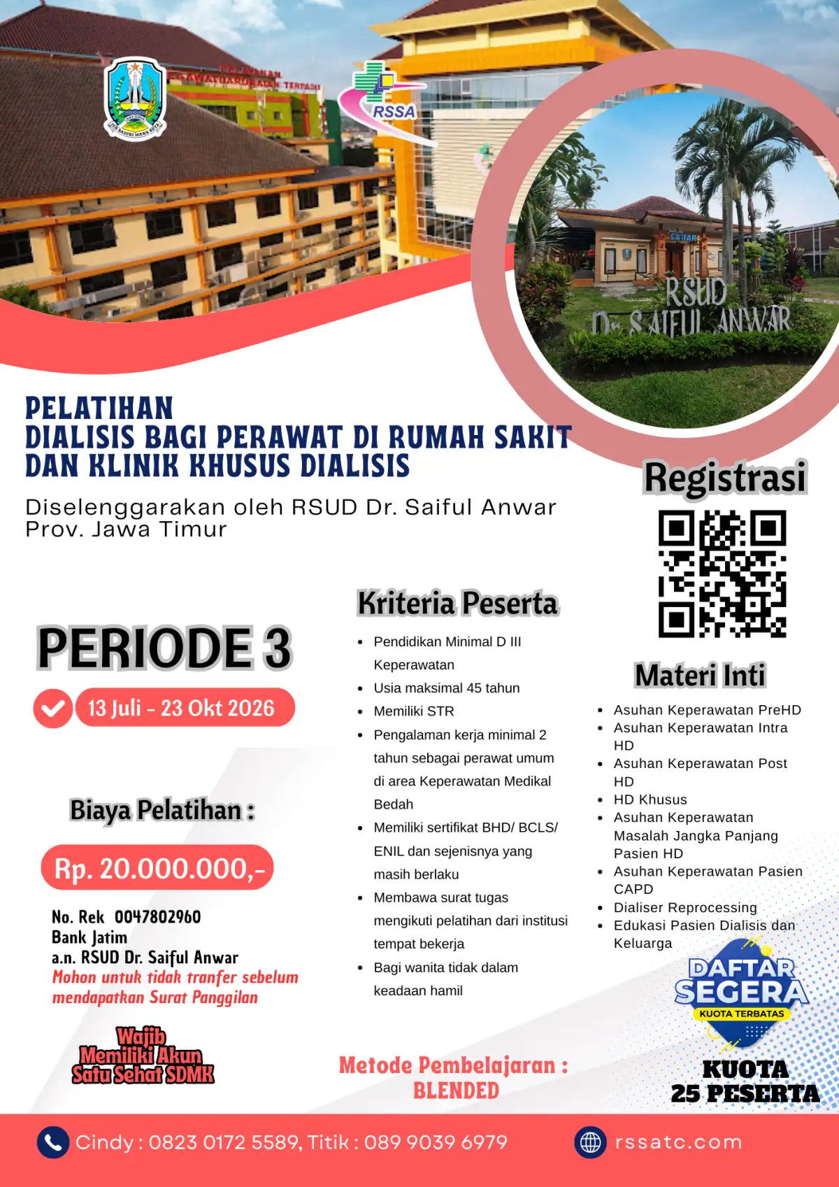 Pelatihan Dialisis Bagi Perawat di Rumah Sakit dan Klinik Khusus Dialisis, Periode 3