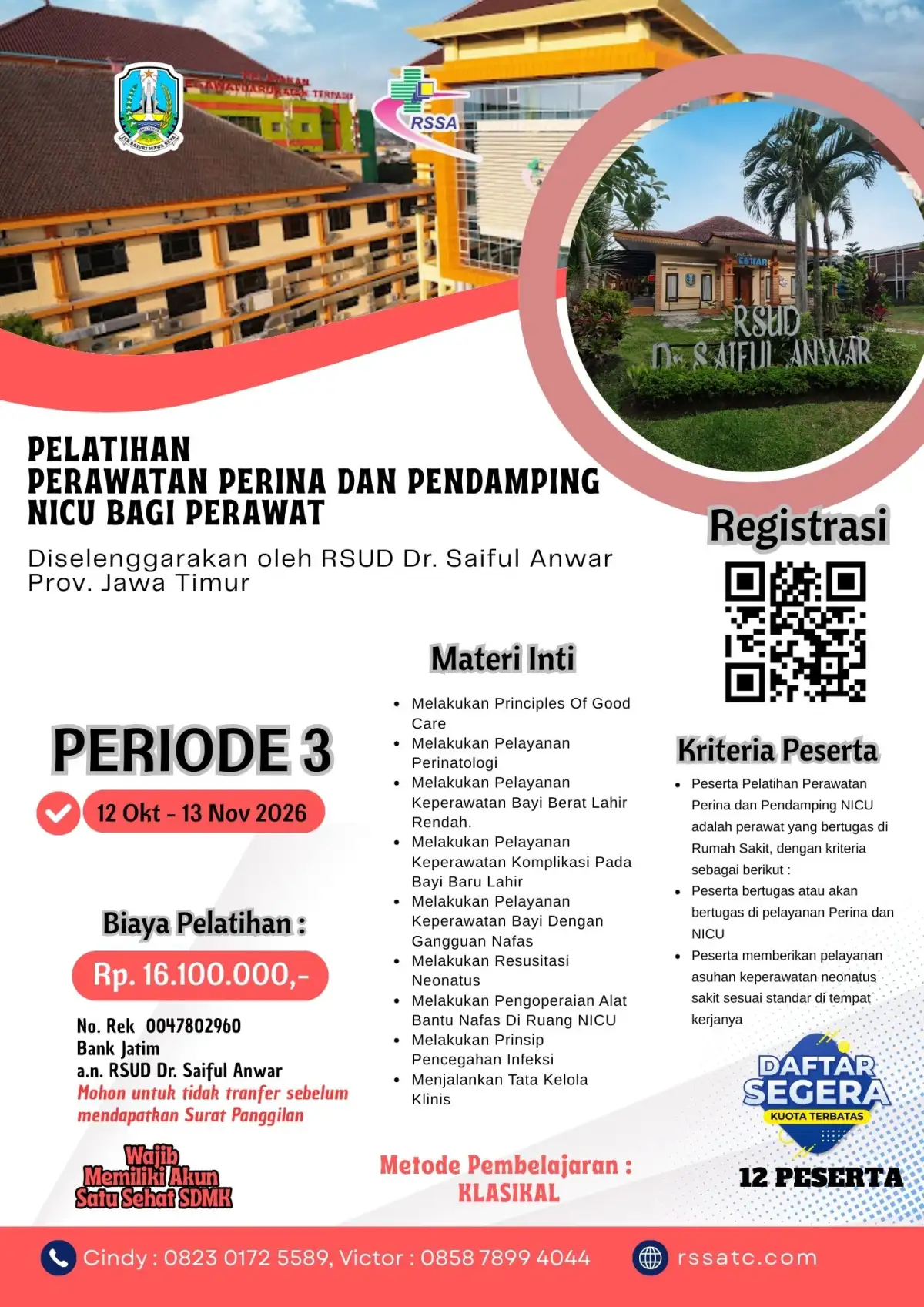 Pelatihan Perawatan Perina dan Pendamping NICU bagi Perawat, Periode 3