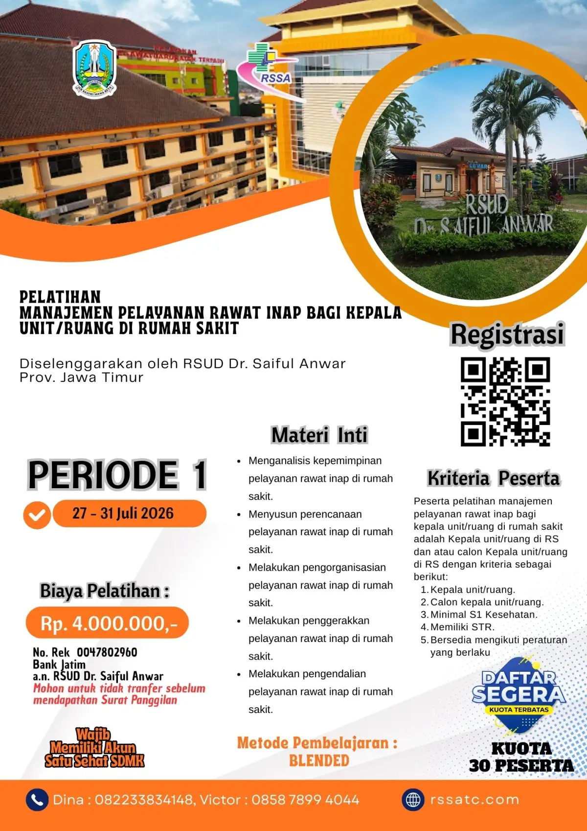 Pelatihan Manajemen Pelayanan Rawat Inap Bagi Kepala Unit/Ruang di Rumah Sakit