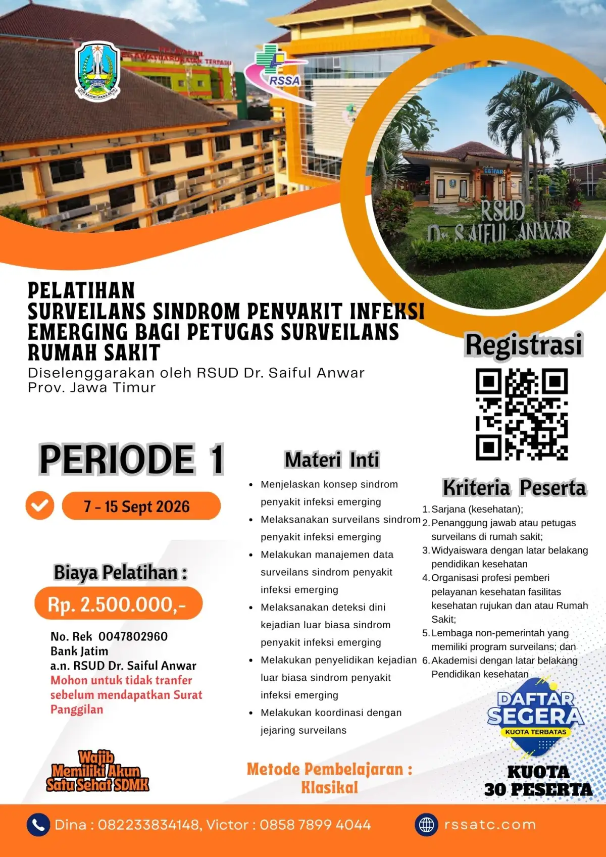 Pelatihan Surveilans Sindrom Penyakit Infeksi Emerging Bagi Petugas Surveilans Rumah Sakit