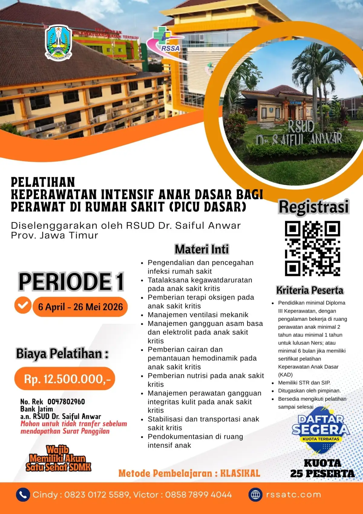 Pelatihan Keperawatan Intensif Anak Dasar Bagi Perawat Di Rumah Sakit (Picu Dasar), Periode 1