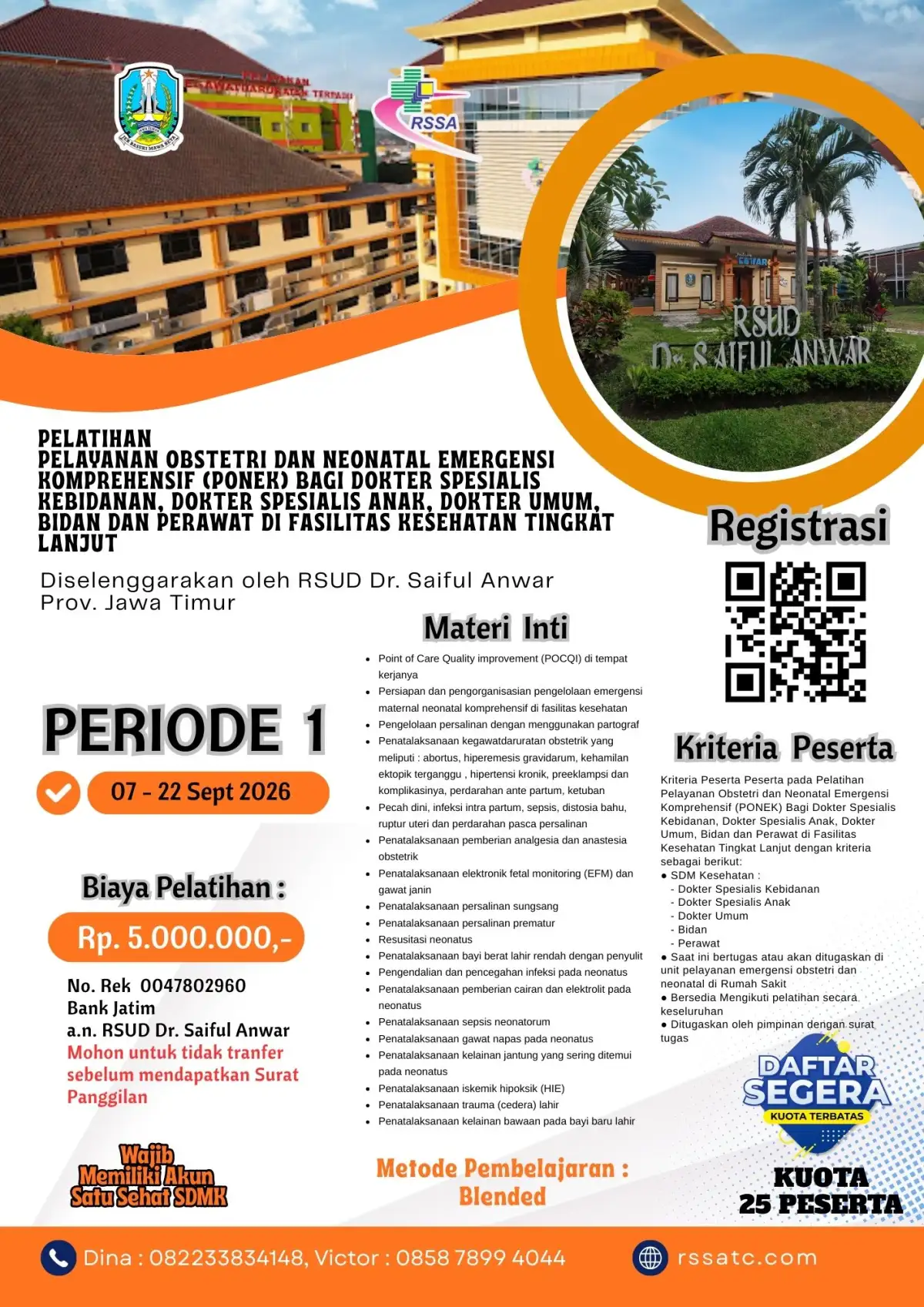 Pelatihan PONEK bagi Dokter Spesialis Kebidanan, Dokter Spesialis Anak, Dokter Umum, Bidan & Perawat di FasKes Tingkat Lanjut